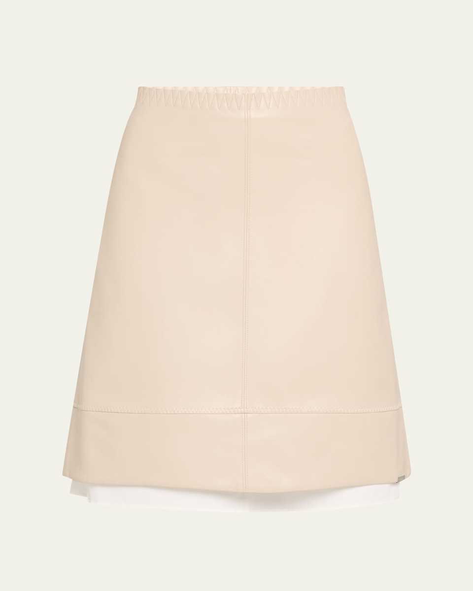 Aubria Layered Faux Leather Skirt